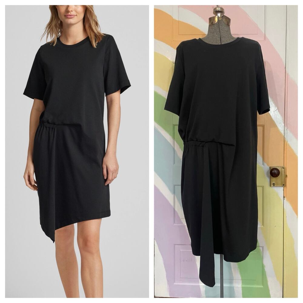 Weekend Max Mara Black Asymmetrical T Shirt Dress Womens Medium